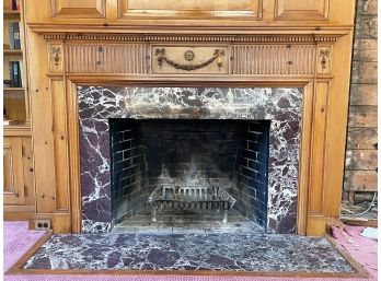 An Antique Mantle And Marble Fireplace Surround