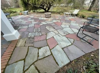 Mortared Slate Patios - Rear Of House