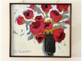A Framed Oil On Canvas Still Life, Signed Joe Ruggerio