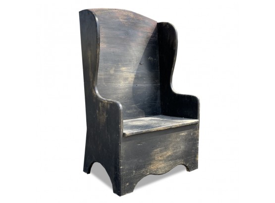 Rustic Aged-Black Bucket Bench SS
