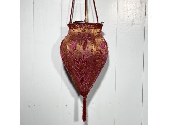 Crimson Tassel Beaded Balloon Hanging Lamp FL