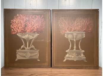 2 Venetian Coral Paintings By Vitorio Splendore FL