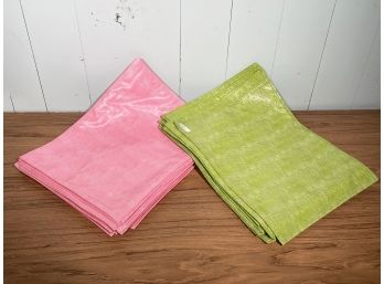 18-Pink And 13-Lime Faux Croc Lizzie Wipeable Placemats FL