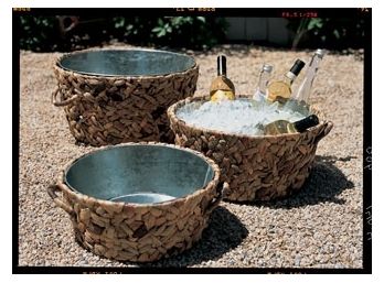 Dried Water Hyacinth Party Tubs With Liners From Roost - Set Of 3 FL