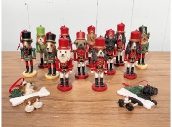 14 - Dog Nutcracker Soldier Ornaments And Hanging Nameplate Ornaments FL
