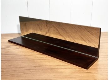 L-Shaped Mirror Shelf With Brown Ledge FL