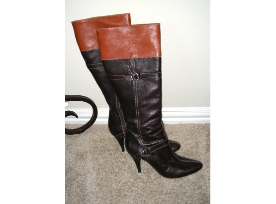 Cole Haan High Heel Leather Boots, Size 9B