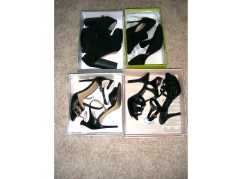 4 Pair High Heel Black Shoes, All Size 9: Charles David, Ann Taylor, Gianni Bini, BCBGeneration