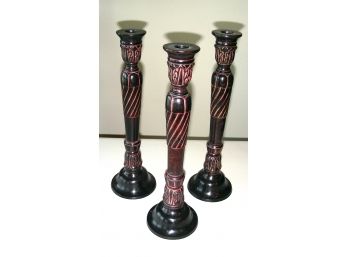 Set Of 3 Metal Candlesticks