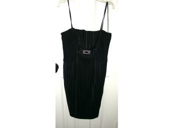 JS Collections Little Black Dress With Rhinestone Buckle, Size 8