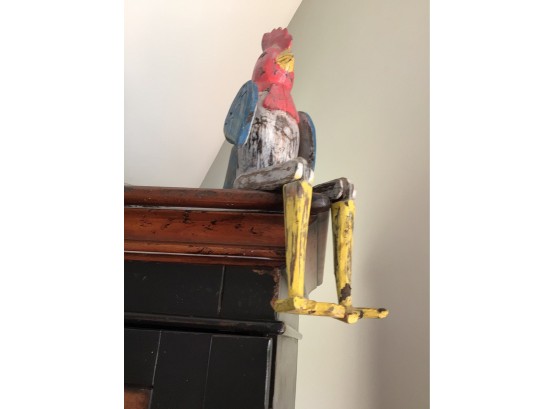 Folk Art Articulated 22 Inch Wood Rooster
