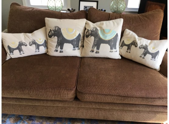 Lot Of 4 Decorative Elephant Pillows With Down Inserts