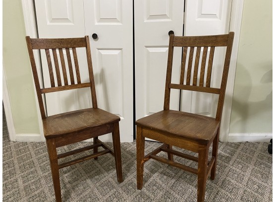 Pair Antique Smith College Classroom Chairs