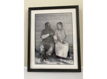Touching Custom Framed Photographic Print Of Elderly Soulmates