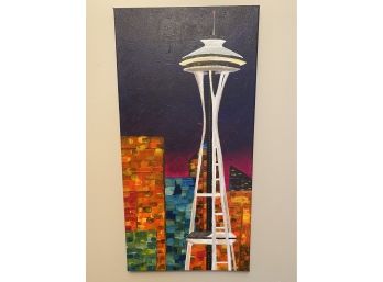 Original Painting Of Seattle Space Needle