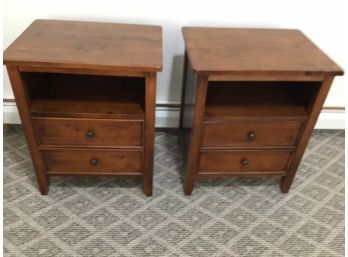 Pair Two Drawer End Tables Or Nightstands