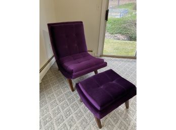 Stunning Amethyst Chair With Matching Ottoman Paid $450 New Purple