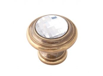 Paid $300, 9 Alno Inc. Creations Solid Brass Cabinet Knobs W/ Swarovski Crystal In Polished Antique Finish