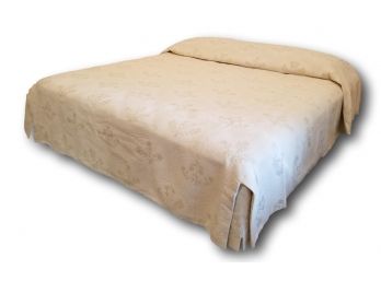 Paid $2,400,  King Bed Coverlet With Bergamo Hand Stitched Matelasse Fabric Made In France, By Zoffany