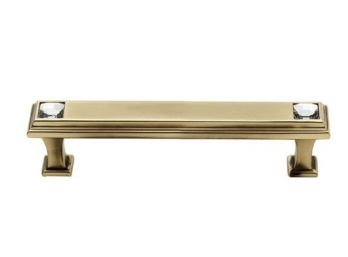 Paid $430, 10 Alno Inc. Creations Solid Brass 4' Cabinet Pulls W/ Swarovski Crystal In Polished Antique Finish