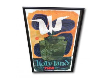 Original 1960's Fly TWA Jets Holy Land Lithograph Travel Poster Designed By David Klein Trans World Airlines