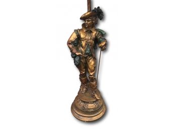 Antique French Gold Gilt Vendome Figural Lamp, Huge Piece The Body Is 3 Feet Tall (2 Of 2)