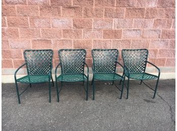 Brown Jordan Mid-Century Tamiami Green Patio Furniture Set Of 4 Chairs
