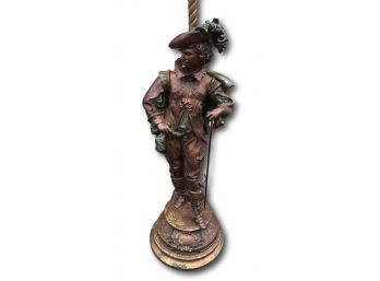 Antique French Gold Gilt Vendome Figural Lamp, Huge Piece The Body Is 3 Feet Tall (1 Of 2)