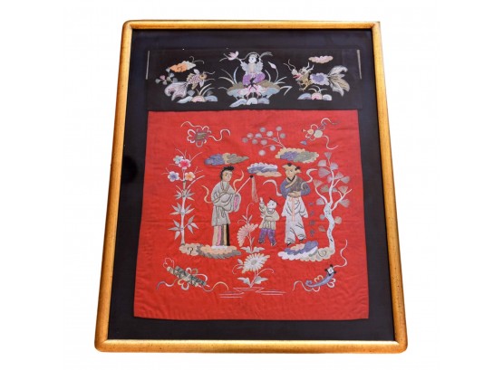 Chinese Framed Silk Embroidery Art