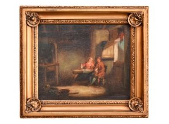 Antique Early 18th Century Dutch Oil On Canvas Painting