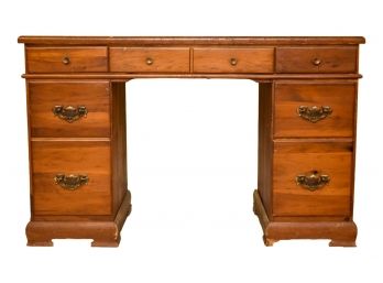 Early American Double Pedestal Pine Student Desk