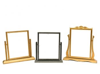 Three Antique Art Deco Wooden Swivel Picture Frames