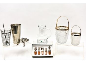 Tiffany & Co. Water Carafe With Tumbler And Vintage Bar Collection