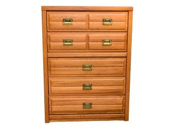 Campaign Style Dresser With Brass Hardware