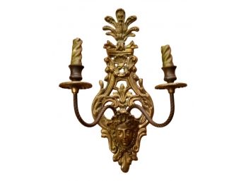 Vintage Brass Double Arm Wall Sconce