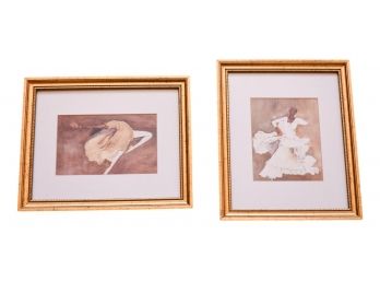 Pair Of Framed Prints Mirian Howard (American) Of Dancers