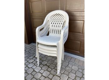 4 Plastic Outdoor Chairs