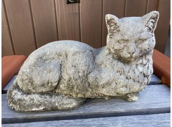 Here Kitty Kitty Cement Cast Kitty For Your Front Stoop Or Garden Approx 12 Inches  From Tail To Tip Of Ear