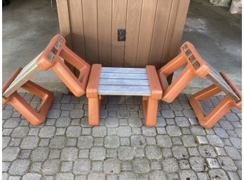 3 Wood Benches With Heavy Plastic Sides - You'll Always Have A Bench If You Have Wood