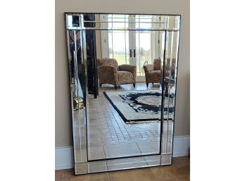 Sleek, Art Deco Style Etched Glass Mirror - Hang Vertical Or Horizontal
