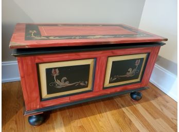 Red / Black Painted Decorative Storage Chest