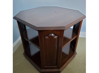 Wood End Table With Open Shelving