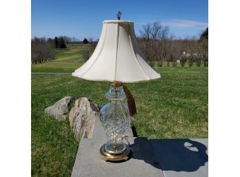 Stunning Waterford Cut Crystal Table Lamp With Glass Finial