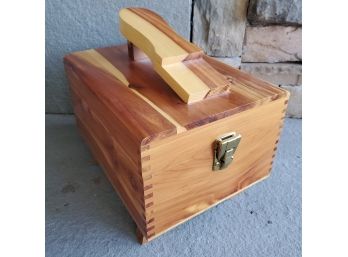 Cedar Shoe Shine Box With Brushes And Cream