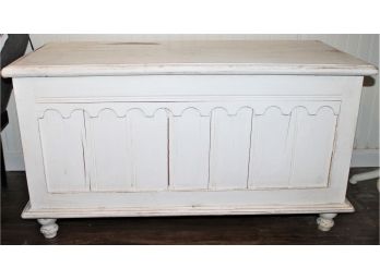 Vintage Brazilian Distressed Reclaimed Wood White Painted Chest From Tiradentes, Minas Gerais Brazil