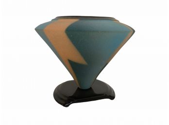 Signed Art Pottery Reverse Cone Vase By Michael Goldstein 1992