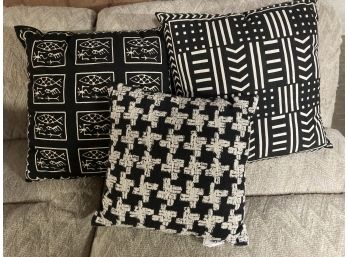 Trio Of Black & White Throw Pillows
