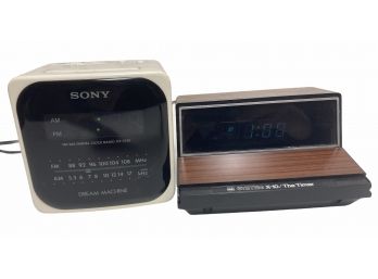 Vintage Sony Dream Machine Alarm Clock Radio & MCM System X10 Digital Timer