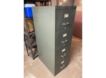 Vintage Legal Size Large File Cabinet With Key