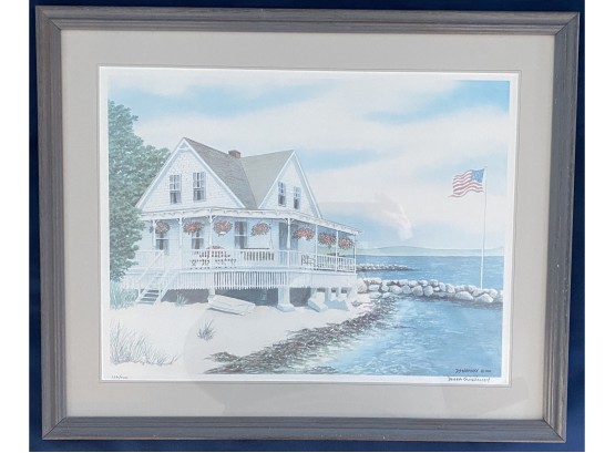Signed And Numbered Etching Of The Beach House - Debra Swirmicky